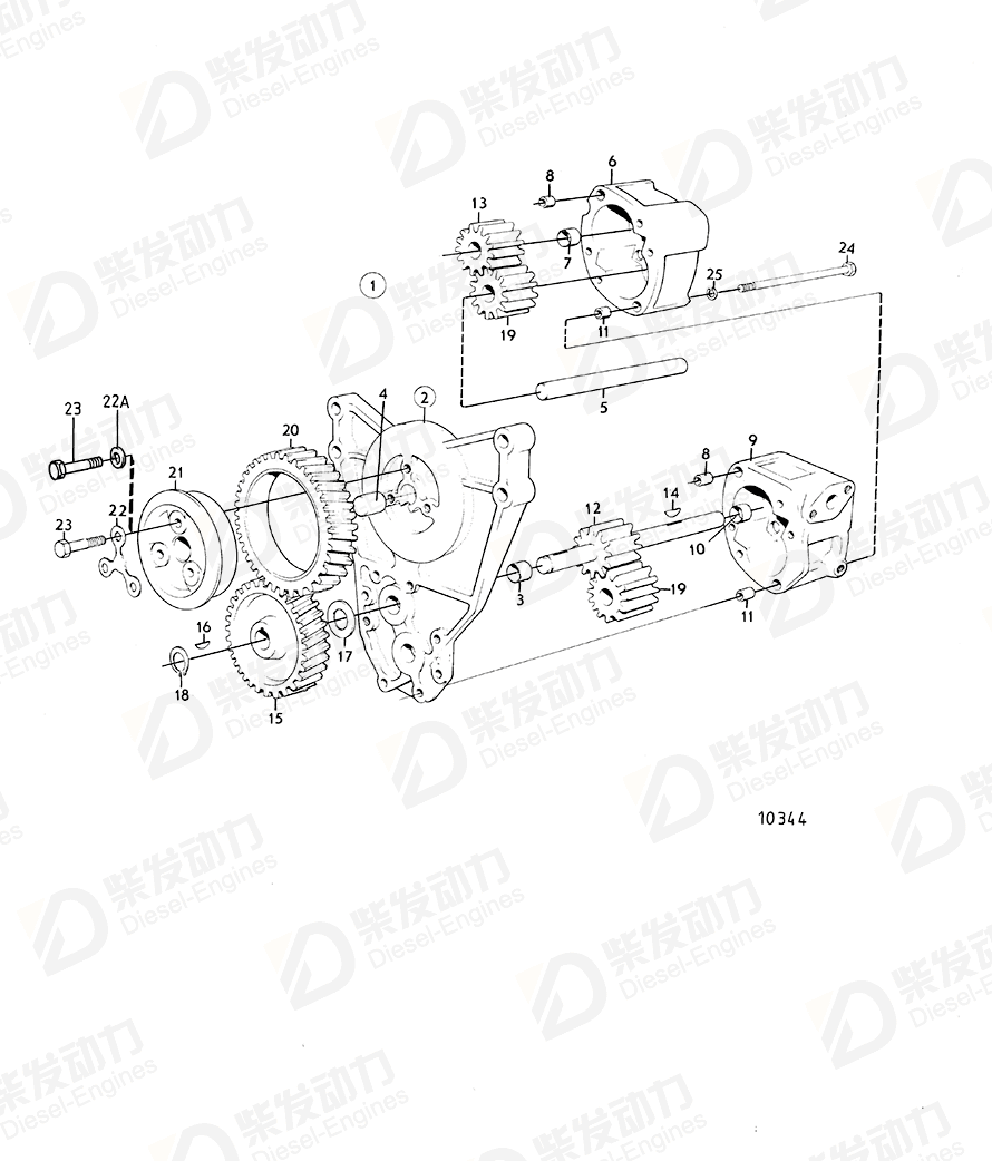 volvo penta Gear 424029 Drawing
